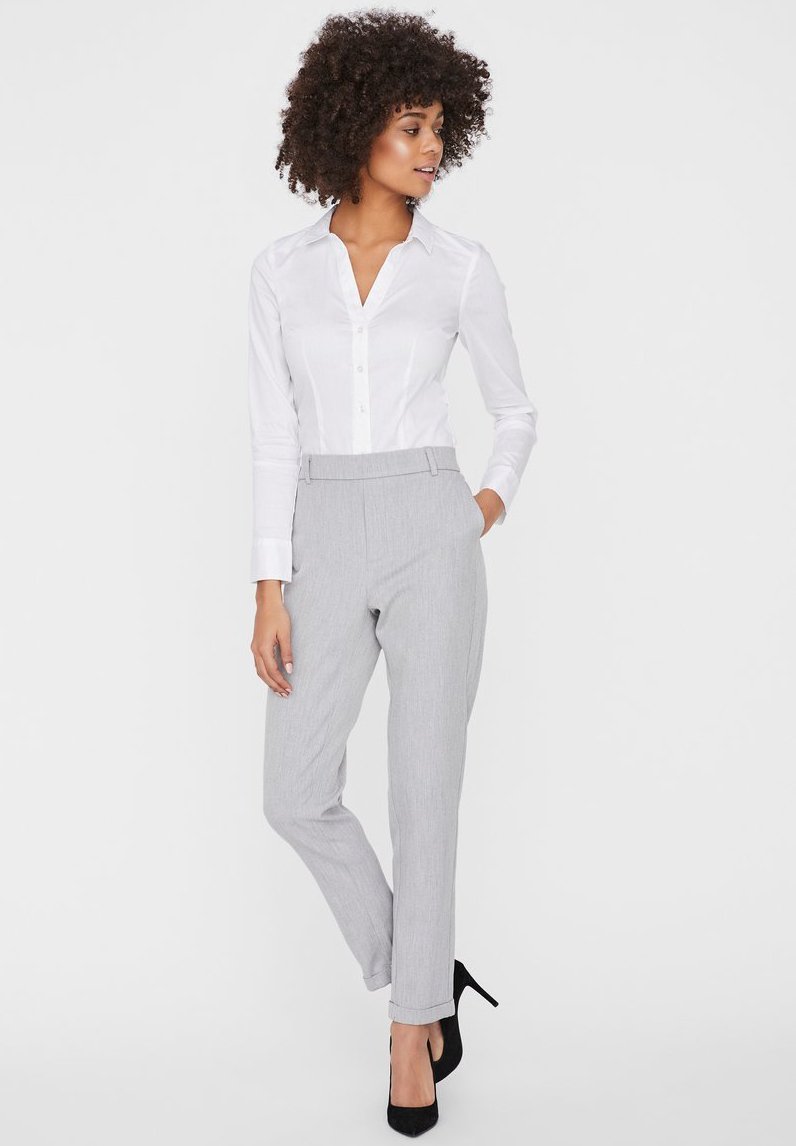 Vero Moda Vero Moda VMMAYA MR LOOSE SOLID PANT - Trousers - light grey melange Black Friday Preise