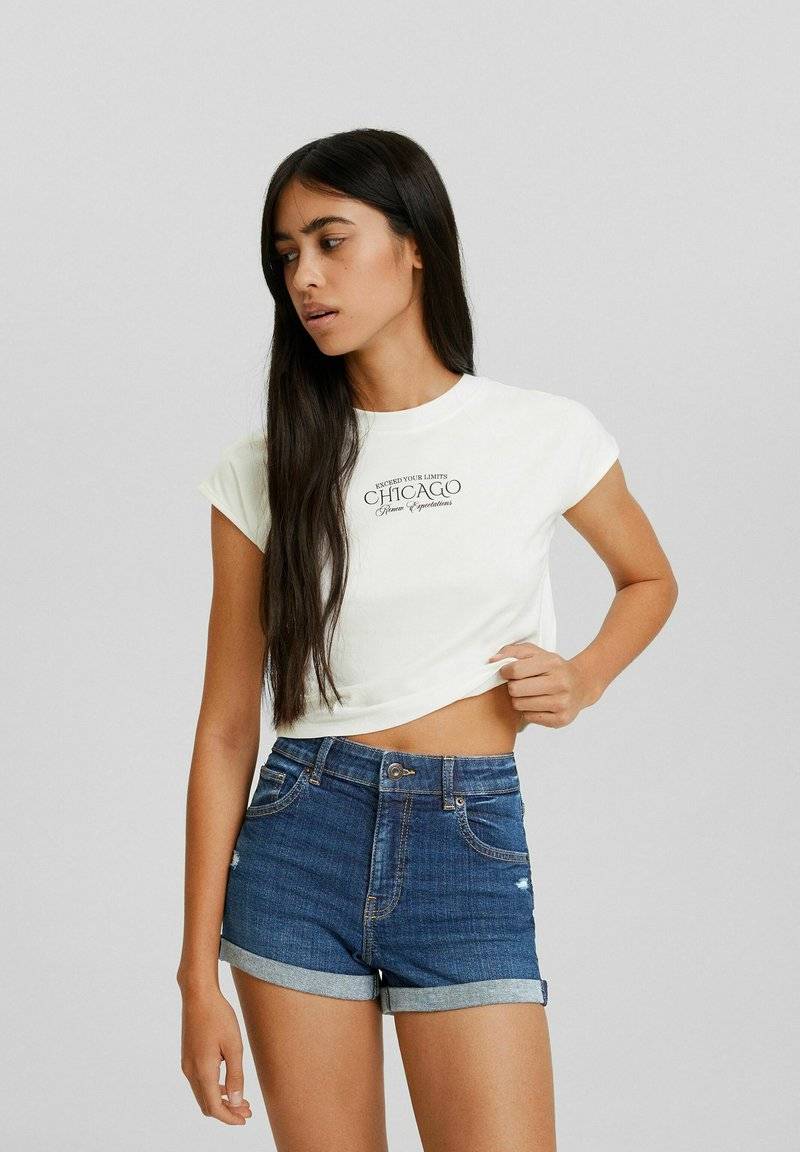 Bershka Bershka Denim shorts - blue