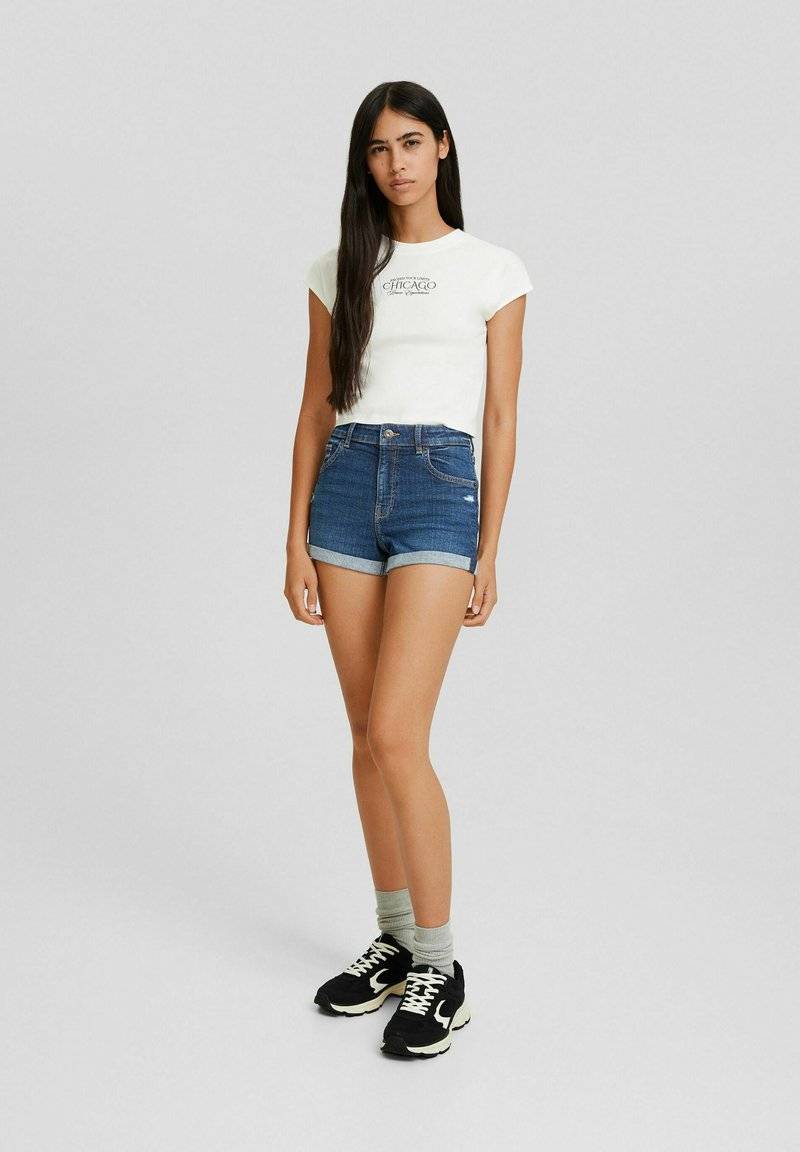 Bershka Bershka Denim shorts - blue 50% Rabatt für begrenzte Zeit