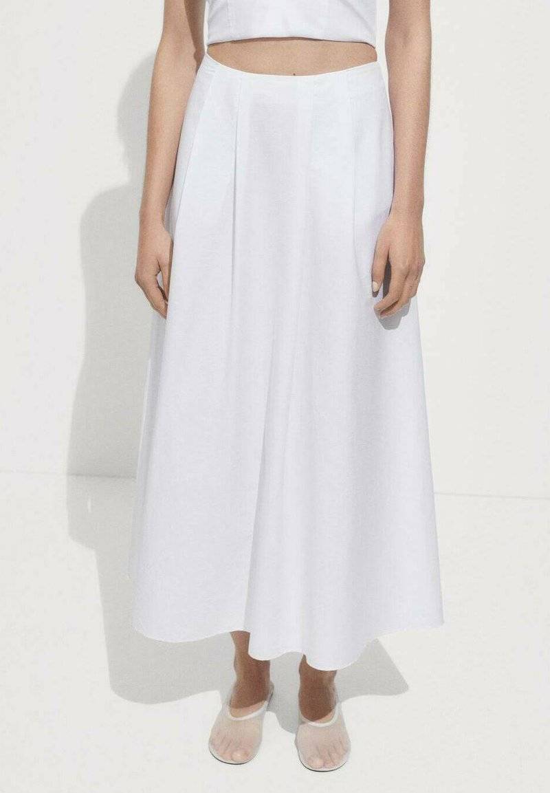 Mango Mango CRETA - Pleated skirt - white