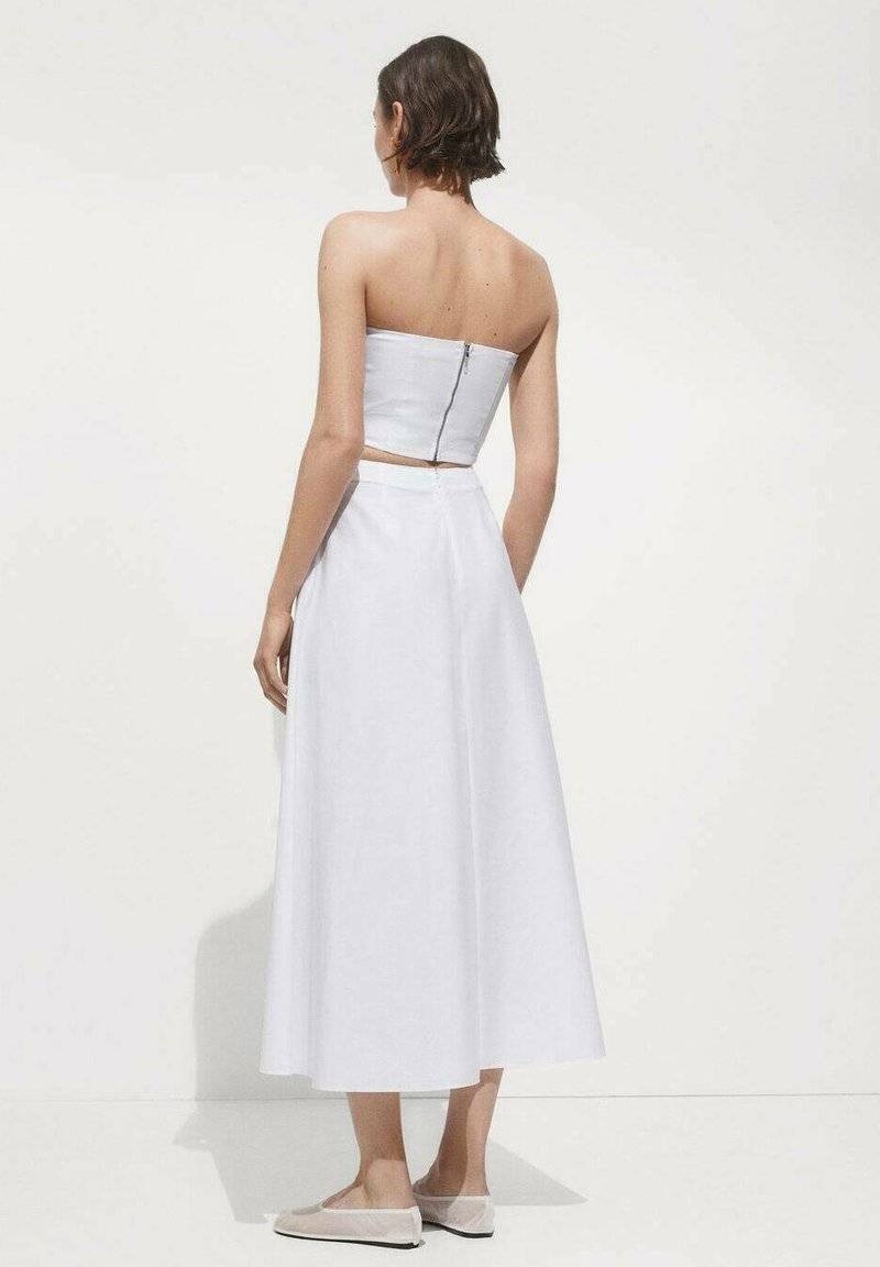 Mango Mango CRETA - Pleated skirt - white Rabatte dieses Monats
