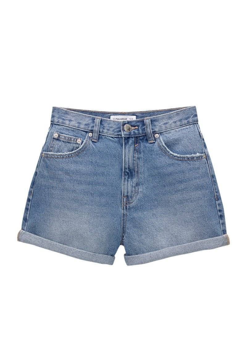 PULL&BEAR PULL&BEAR TURN-UP MOM - Denim shorts - blue Günstig kaufen