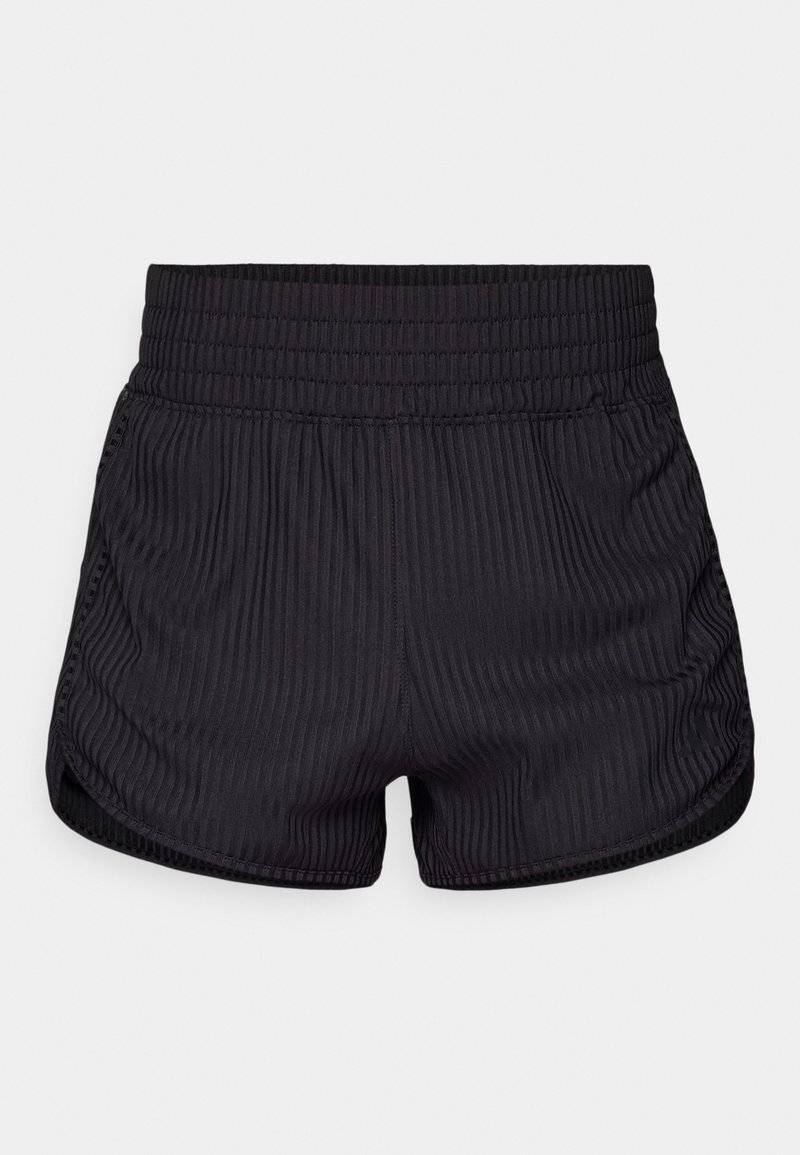 adidas Performance adidas Performance PACER ALL GYM SEASONAL RIBBED HIGH-RISE TONAL 3-STRIPES - Sports shorts - black Lagerräumung