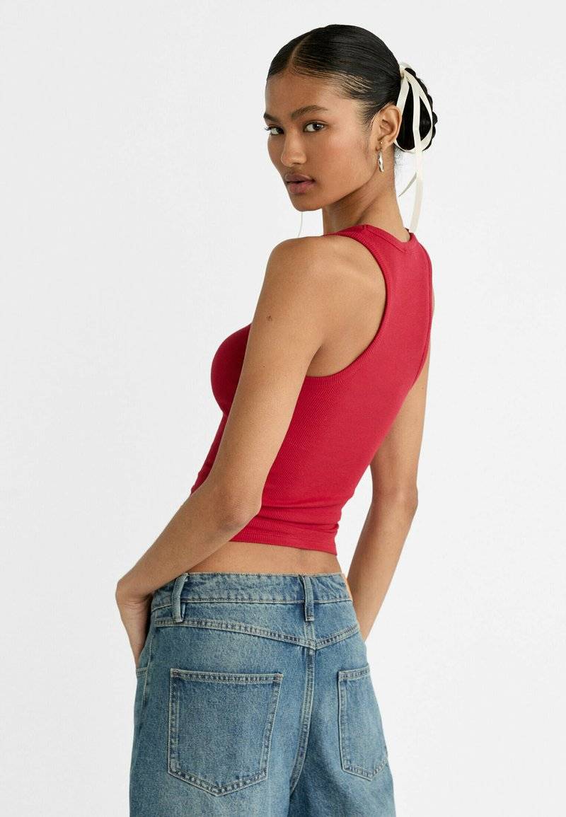Stradivarius Stradivarius RACERBACK - Top - red Super Sparpreis