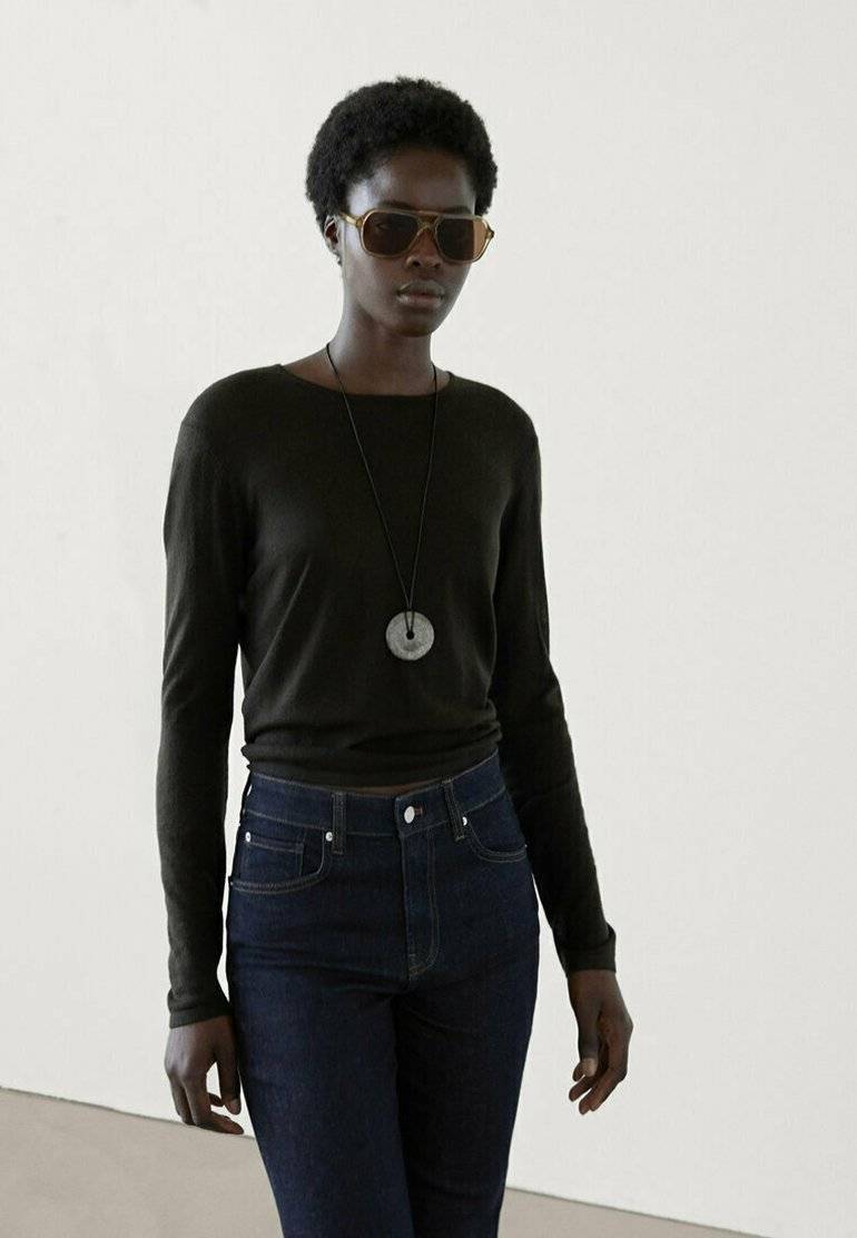 Massimo Dutti Massimo Dutti HIGH-WAIST - Flared Jeans - mottled dark blue Begrenzt auf 3 Tage