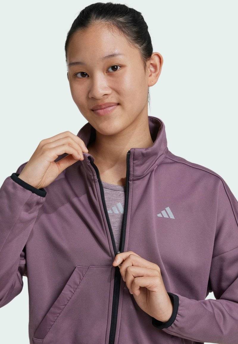 adidas Sportswear adidas Sportswear FLEECE FULL-ZIP KIDS - Training jacket - shadow fig black Saisonschlussverkauf