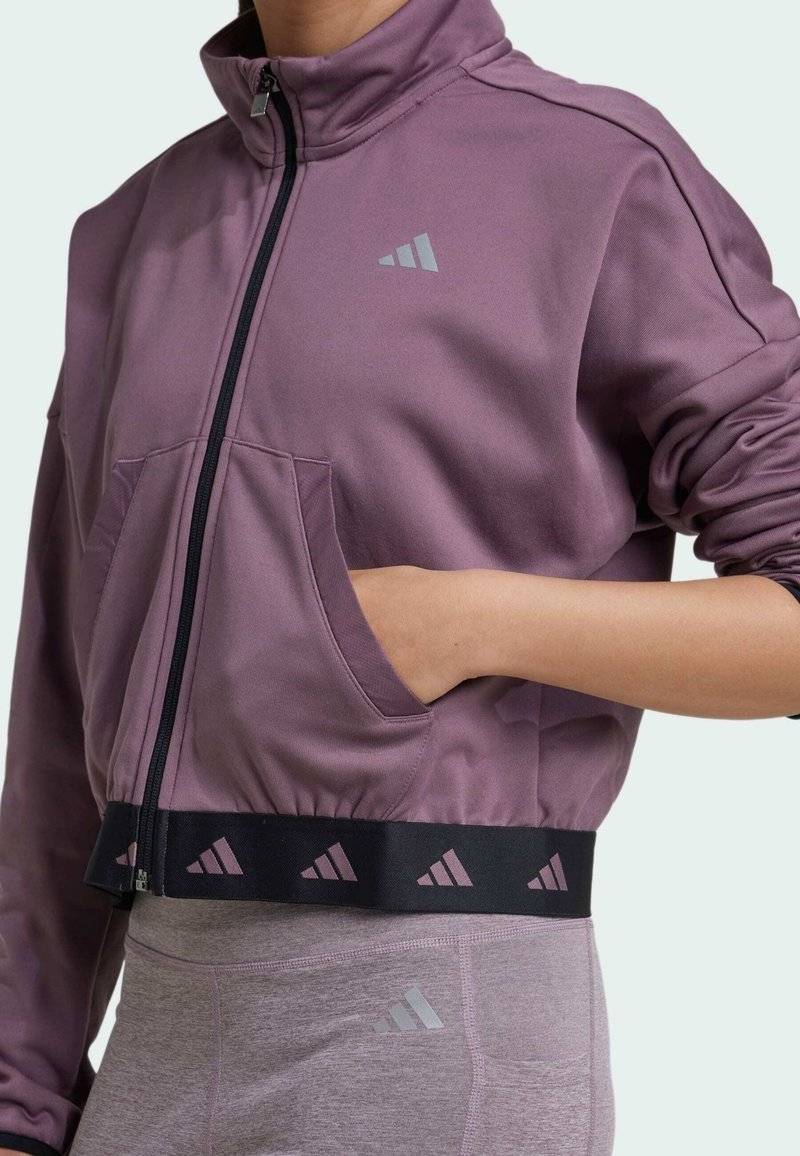 adidas Sportswear adidas Sportswear FLEECE FULL-ZIP KIDS - Training jacket - shadow fig black Saisonschlussverkauf