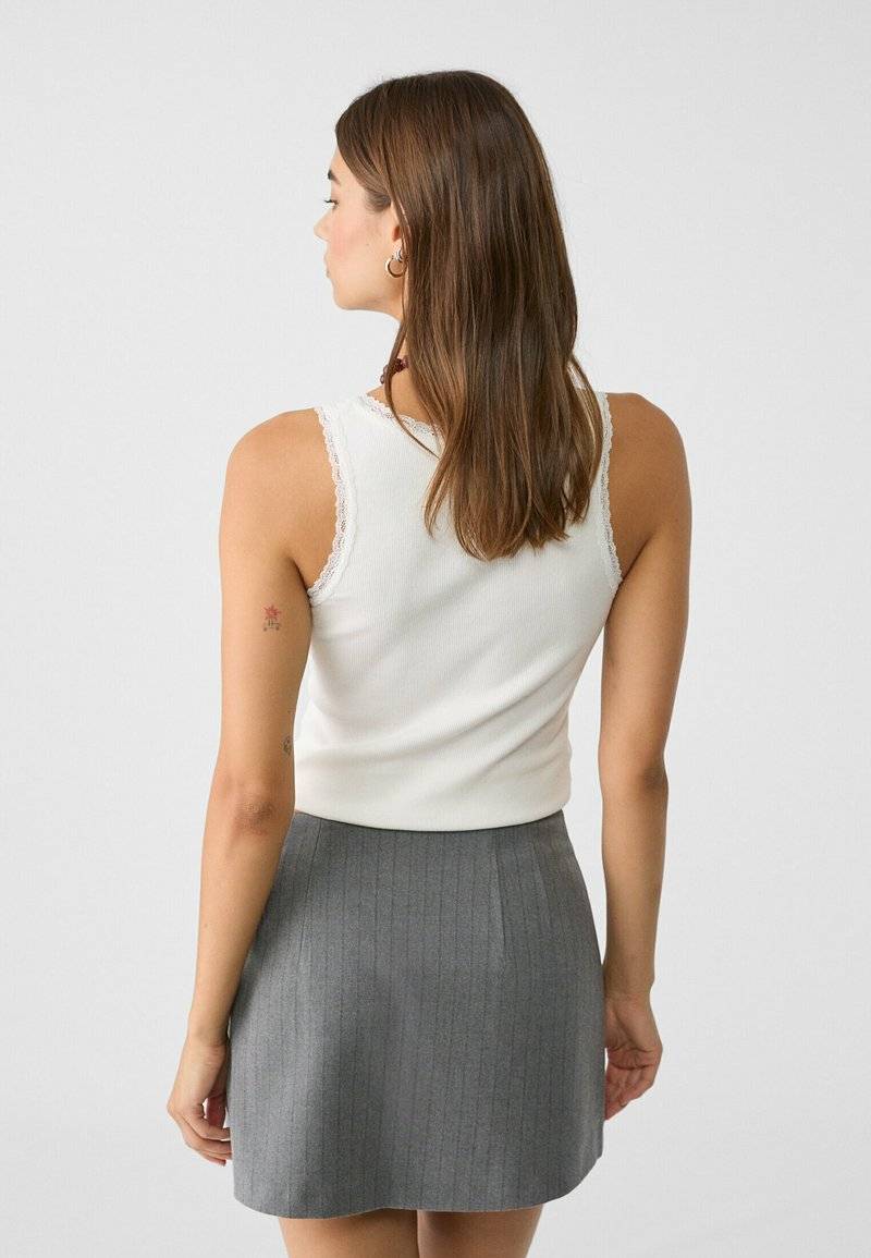 Stradivarius Stradivarius WITH SIDE SLIT - A-line skirt - grey Bis zu 65% Rabatt