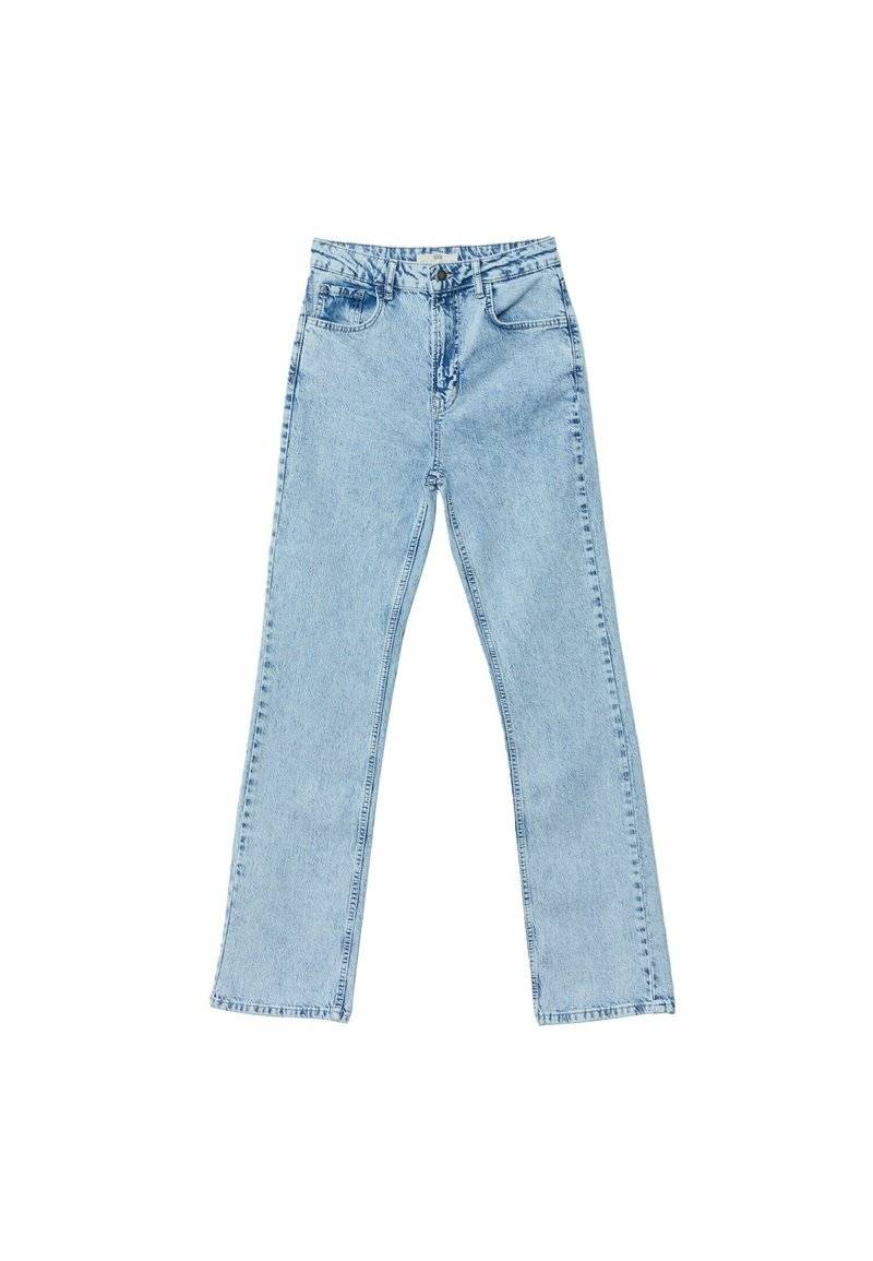 Stradivarius Stradivarius BEQUEME - Bootcut jeans - blue denim Vierteljährliche Förderung