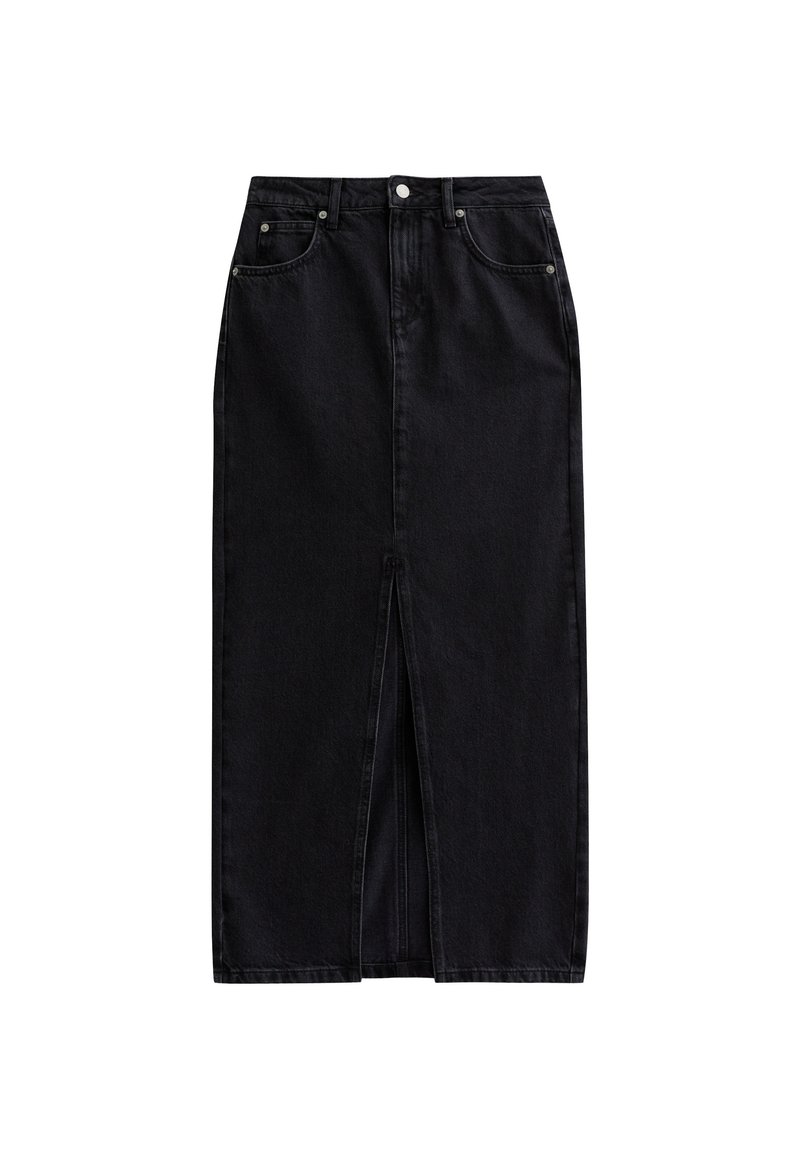 New Look New Look SPLIT HEM - Denim skirt - black Speichern exportieren