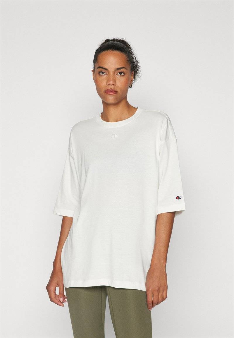 Champion Champion ICONS OVERSIZE CREWNECK - Print T-shirt - white Valentinstagsangebot