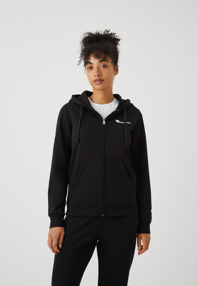 Champion Champion GRAPHIC FULL ZIP HOODIE - Zip-up sweatshirt - black