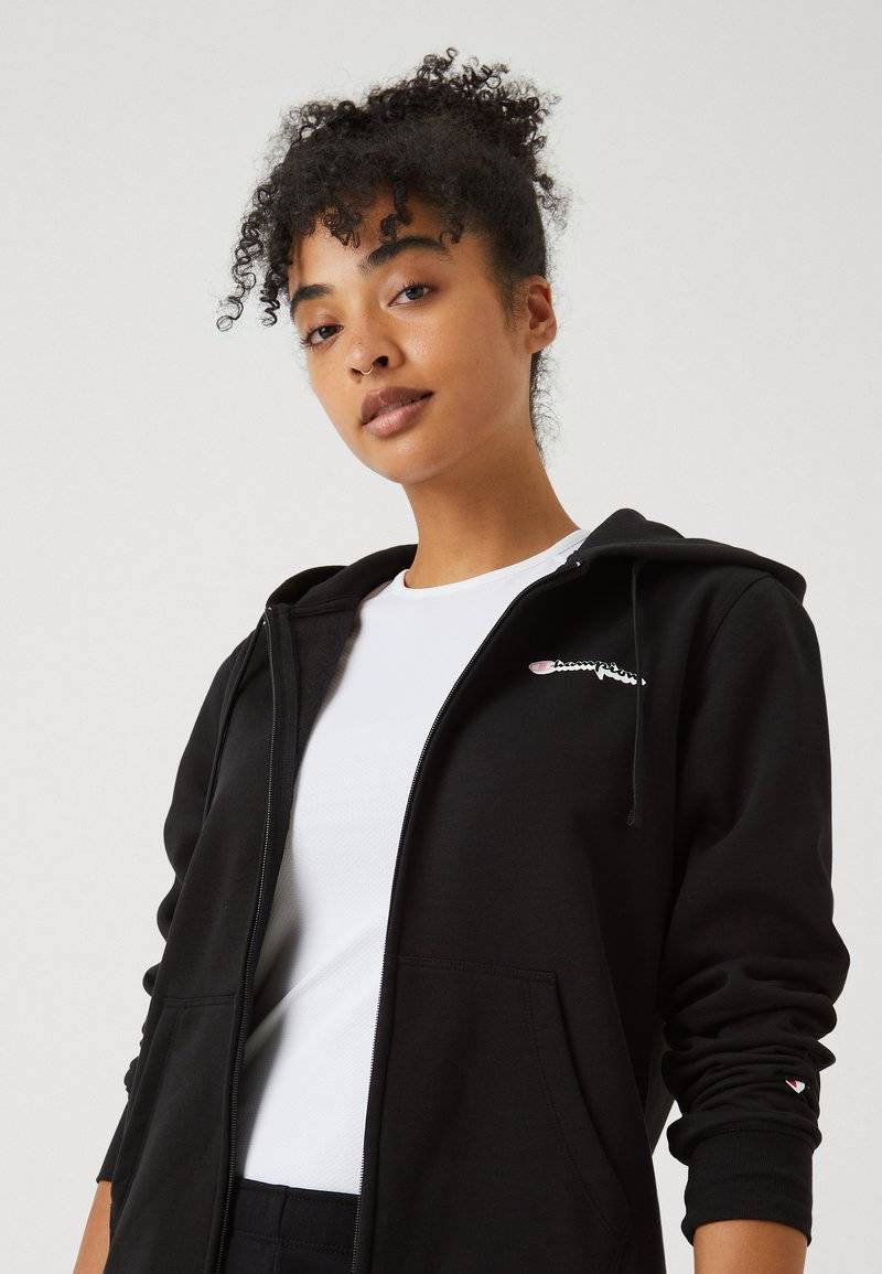 Champion Champion GRAPHIC FULL ZIP HOODIE - Zip-up sweatshirt - black Top Angebot