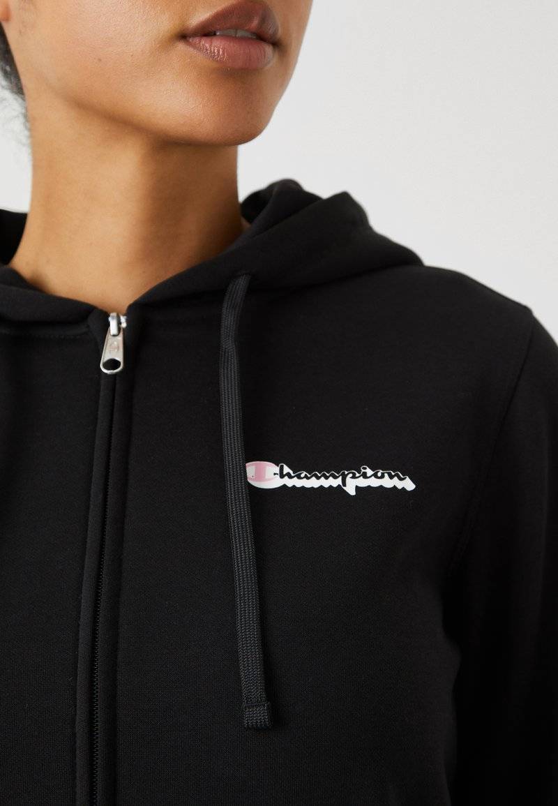 Champion Champion GRAPHIC FULL ZIP HOODIE - Zip-up sweatshirt - black Top Angebot
