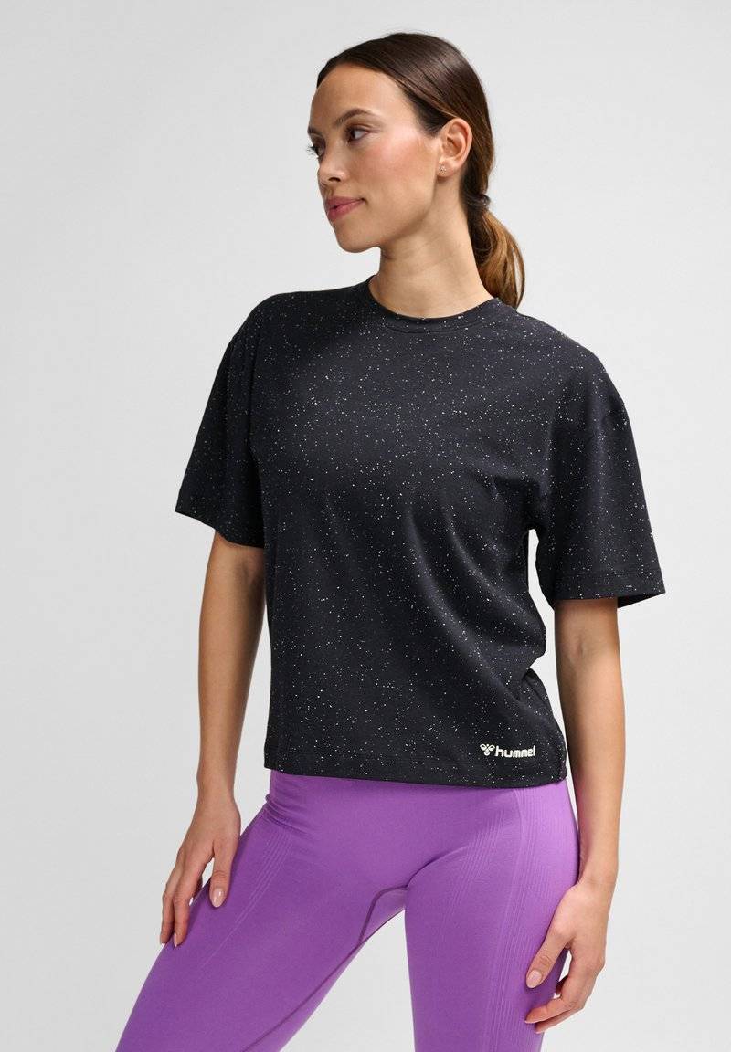 Hummel Hummel ULTRA BOXY - Print T-shirt - black melange