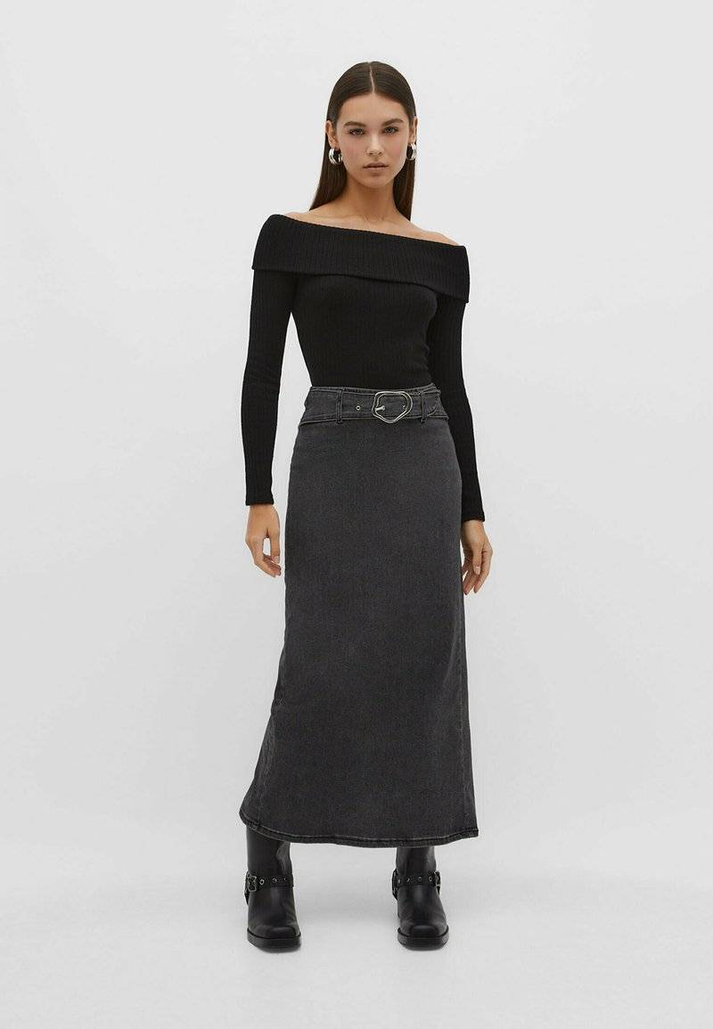 Stradivarius Stradivarius OFF-THE-SHOULDER - Jumper - black Letzte 3 Tage