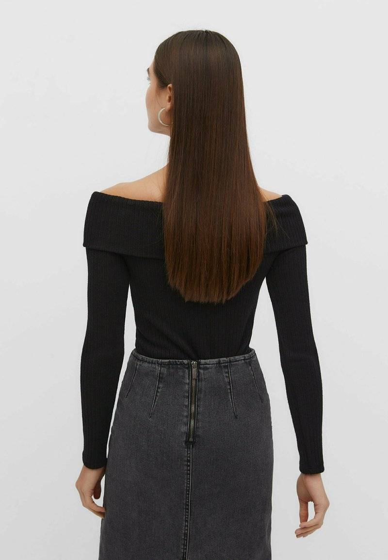 Stradivarius Stradivarius OFF-THE-SHOULDER - Jumper - black Letzte 3 Tage