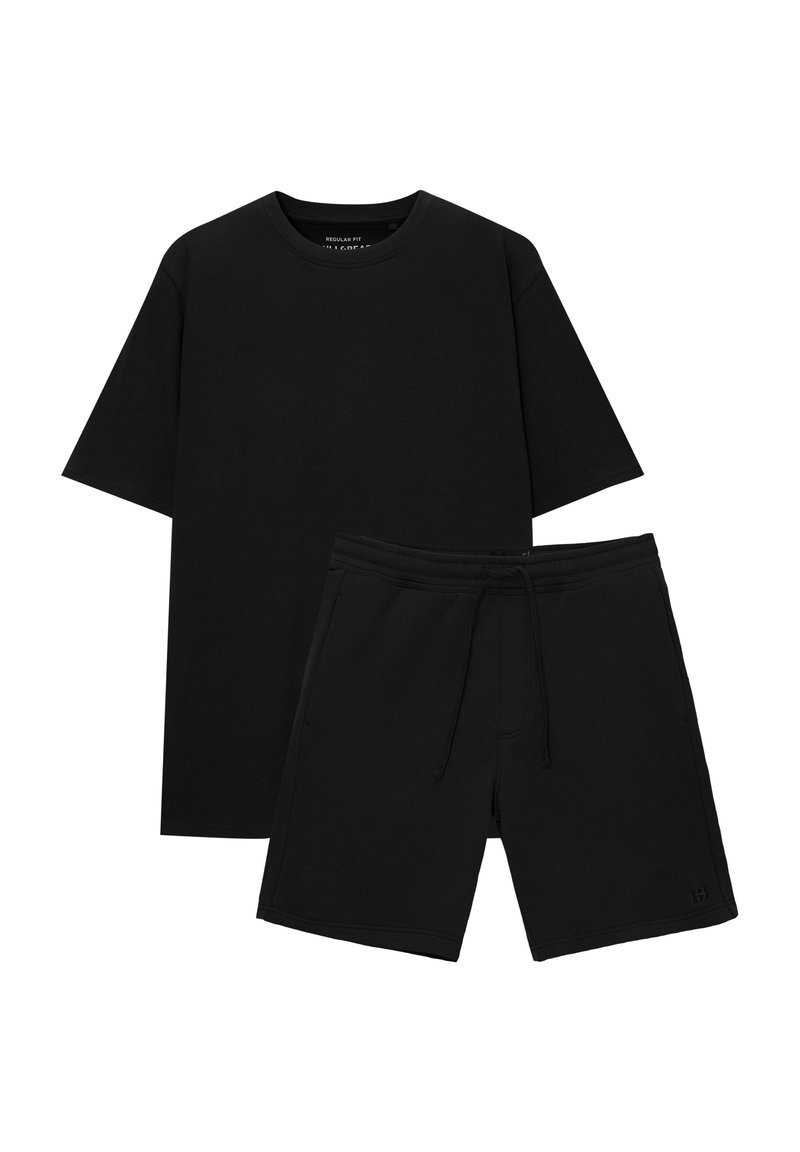PULL&BEAR PULL&BEAR SET BERMUDA SHORTS AND T-SHIRT - Tracksuit bottoms - black Black Friday Preise