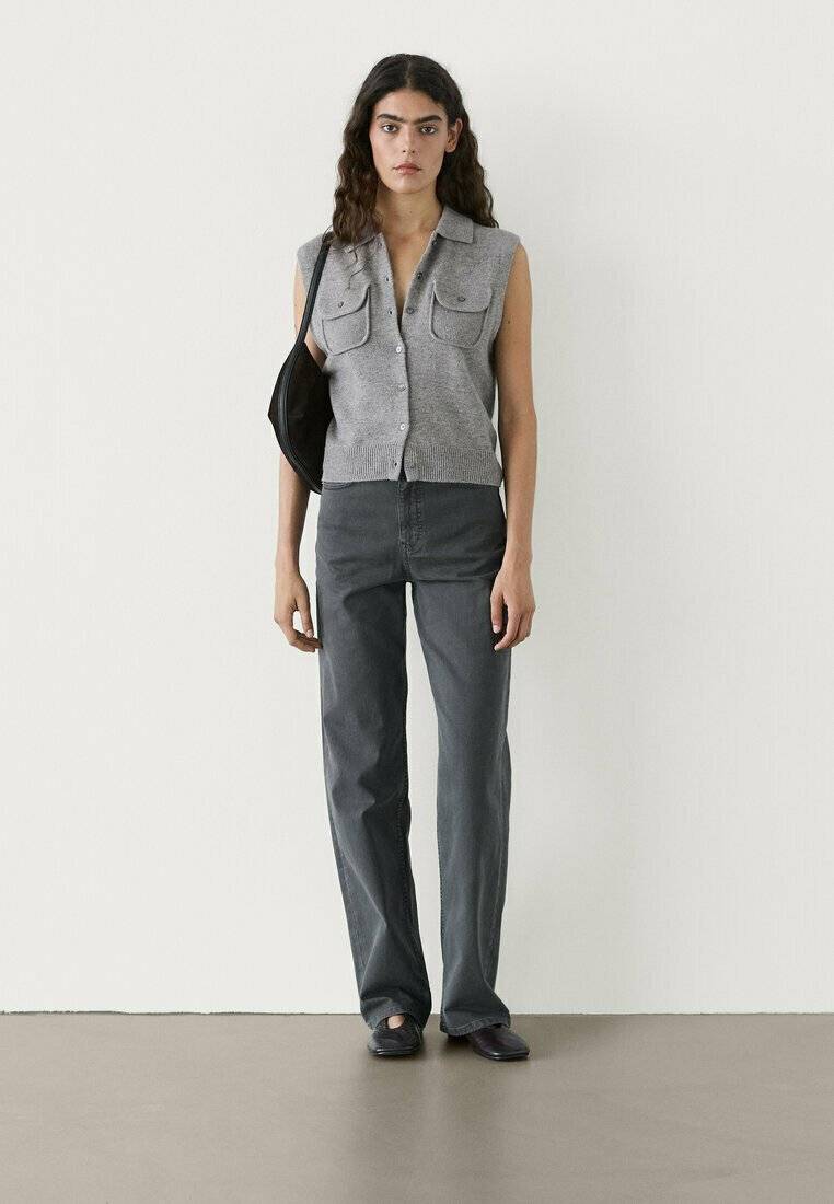 Massimo Dutti Massimo Dutti WITH POCKETS - Waistcoat - grey Rabatte dieses Monats