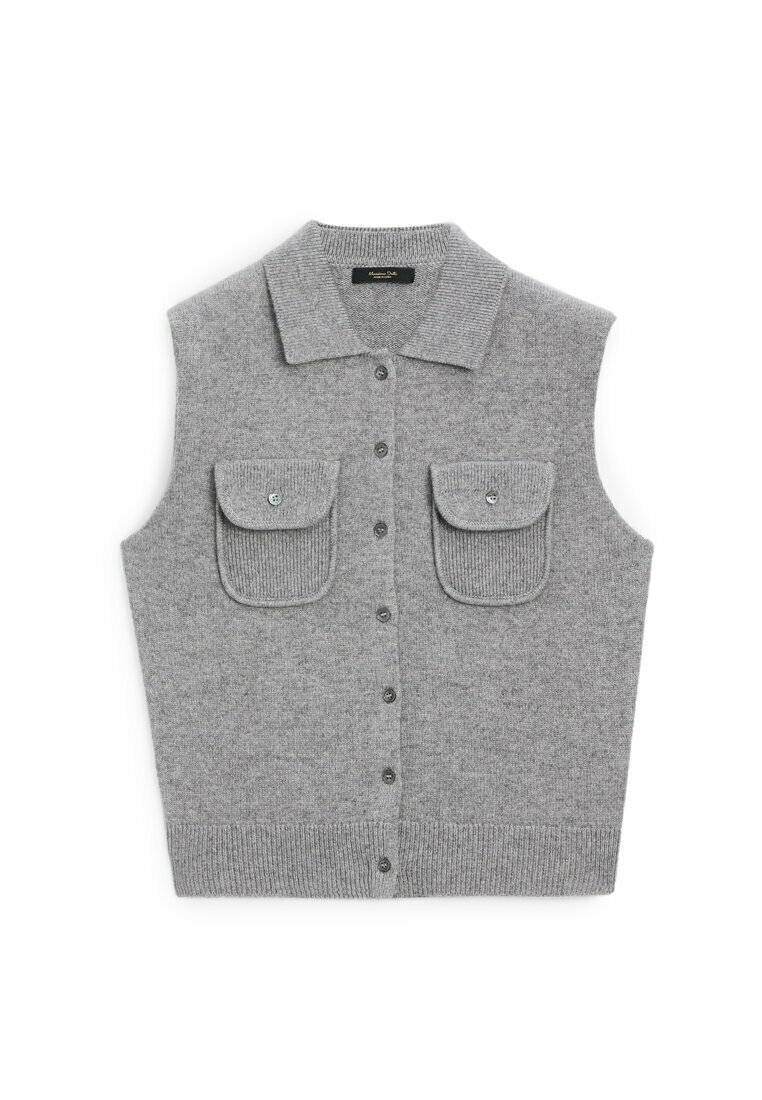 Massimo Dutti Massimo Dutti WITH POCKETS - Waistcoat - grey Rabatte dieses Monats