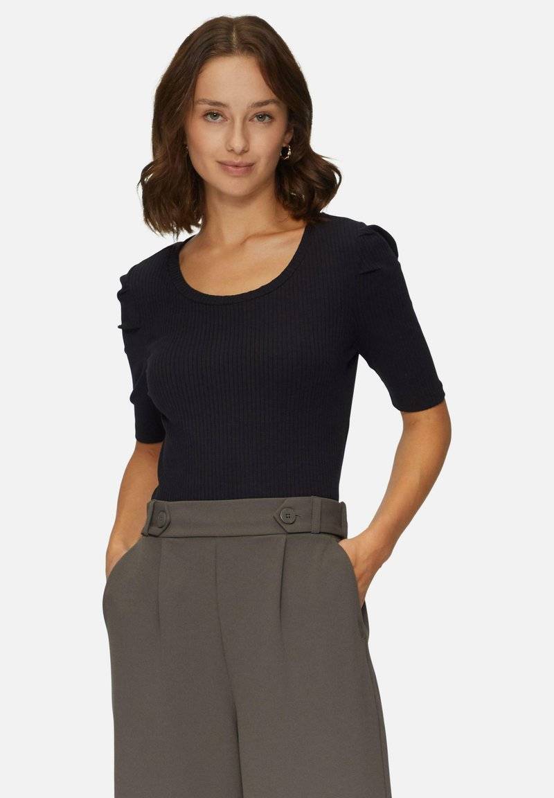 QS QS MIT PUFFÄRMEL - Basic T-shirt - schwarz