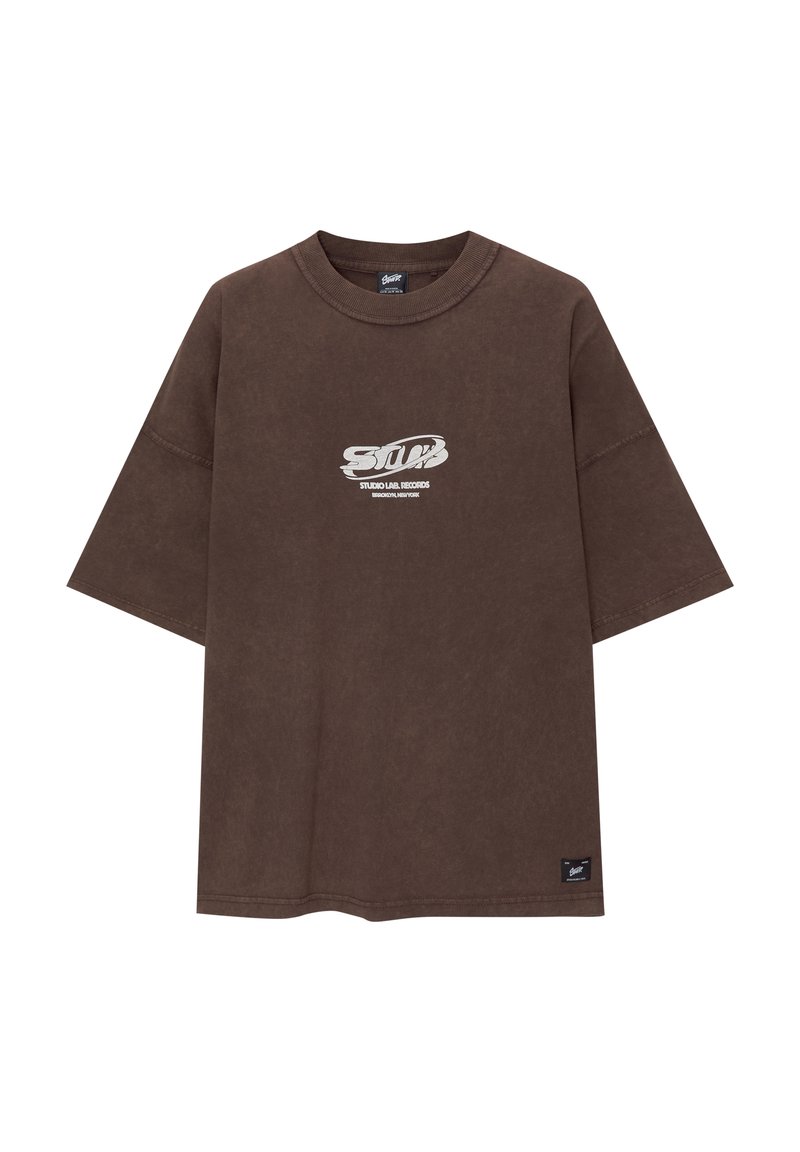 PULL&BEAR PULL&BEAR WASHED STWD - Print T-shirt - brown Speichern exportieren