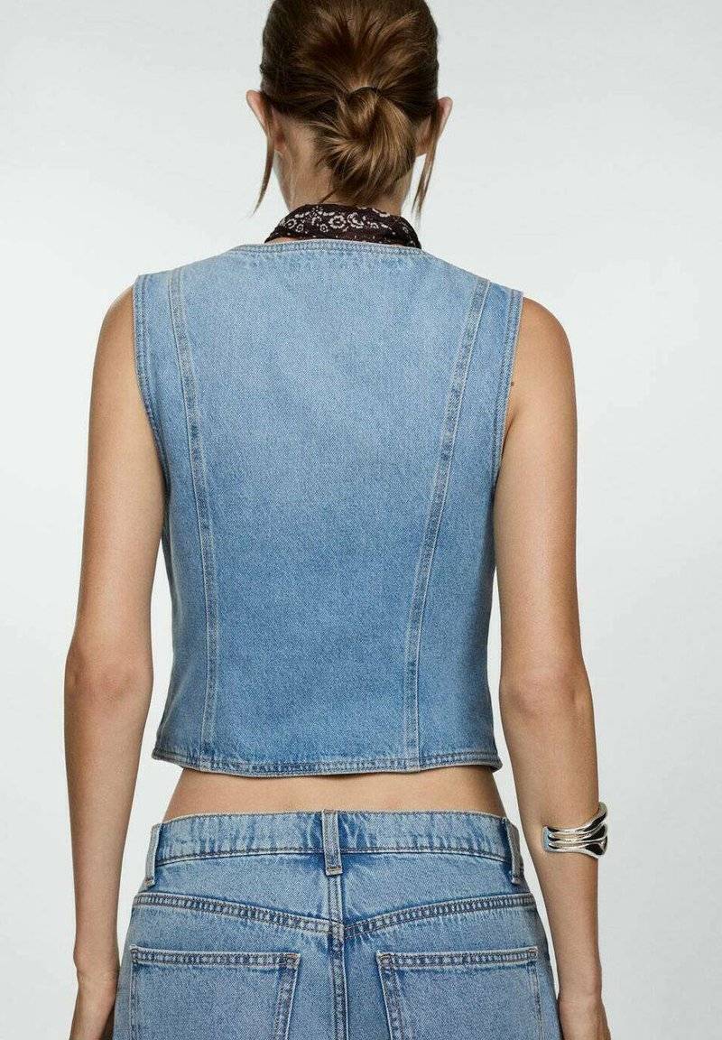 Mango Mango FARAH - Waistcoat - mellemblå Online