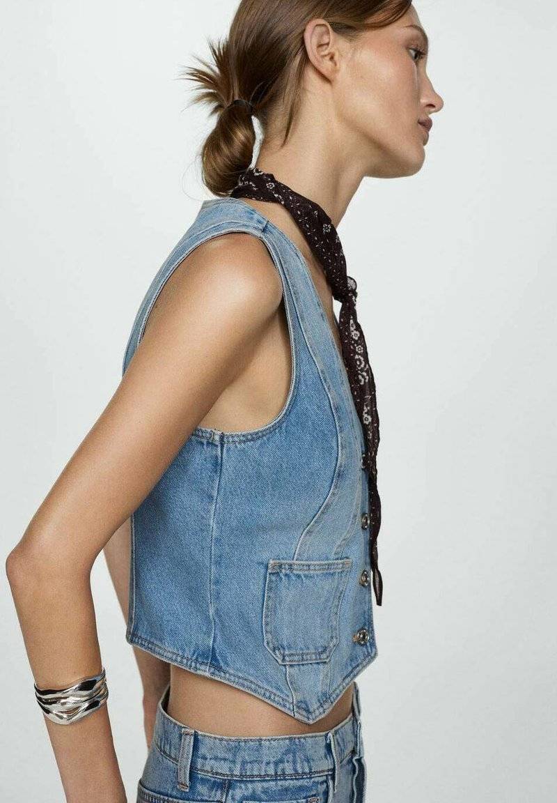 Mango Mango FARAH - Waistcoat - mellemblå Online