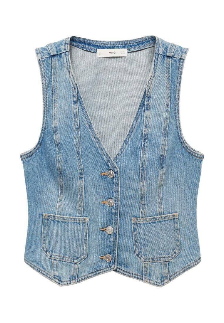 Mango Mango FARAH - Waistcoat - mellemblå Online
