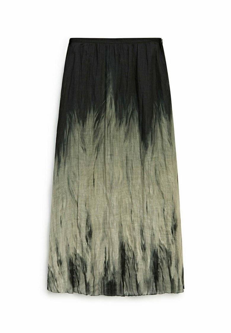 Massimo Dutti Massimo Dutti LONG TIE-DYE PRINTED - Maxi skirt - green Nur für heute