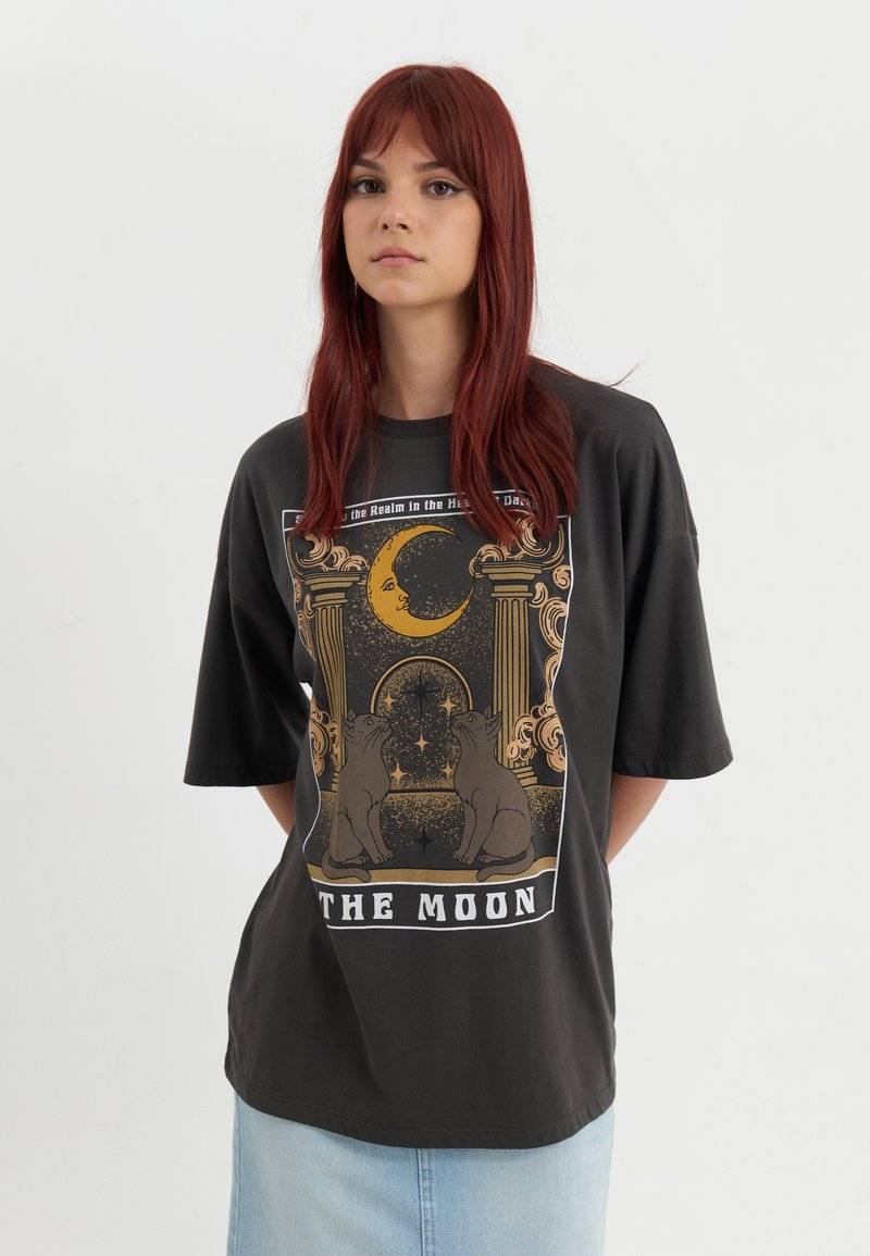 Even&Odd Even&Odd Print T-shirt - anthracite Discount Store für neue Produkte