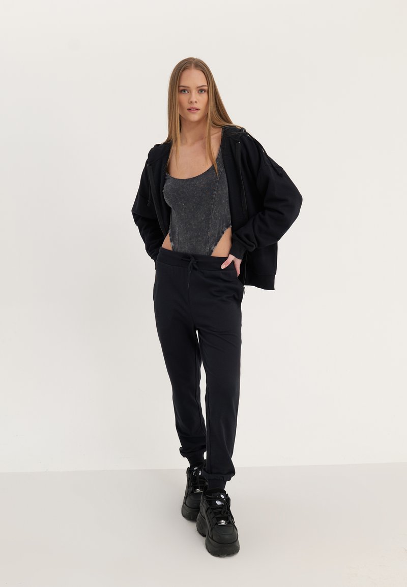 Even&Odd Even&Odd Zip-up sweatshirt - black Riesige Rabatte