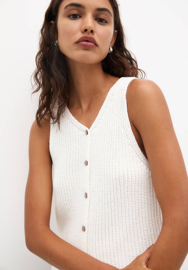 PULL&BEAR PULL&BEAR BUTTONED - Waistcoat - beige 50% Rabatt mit kostenlosem Versand