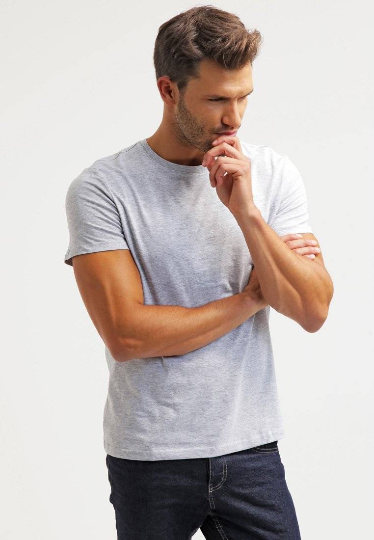 Pier One Pier One Basic T-shirt - light grey melange