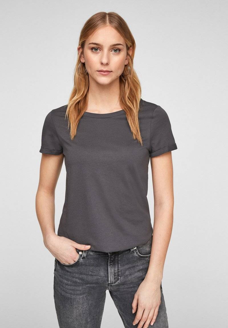 QS QS MIT CREW NECK - Basic T-shirt - grey