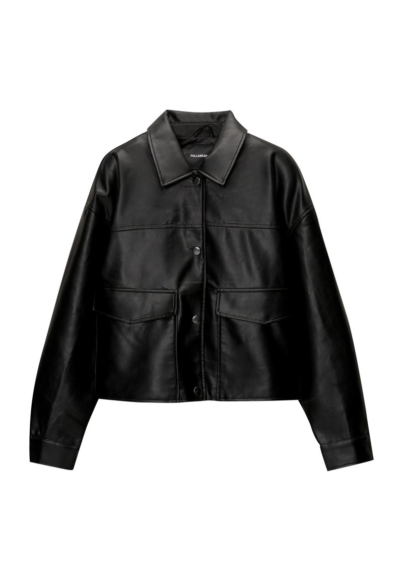PULL&BEAR PULL&BEAR Faux leather jacket - black Discount Store für neue Produkte