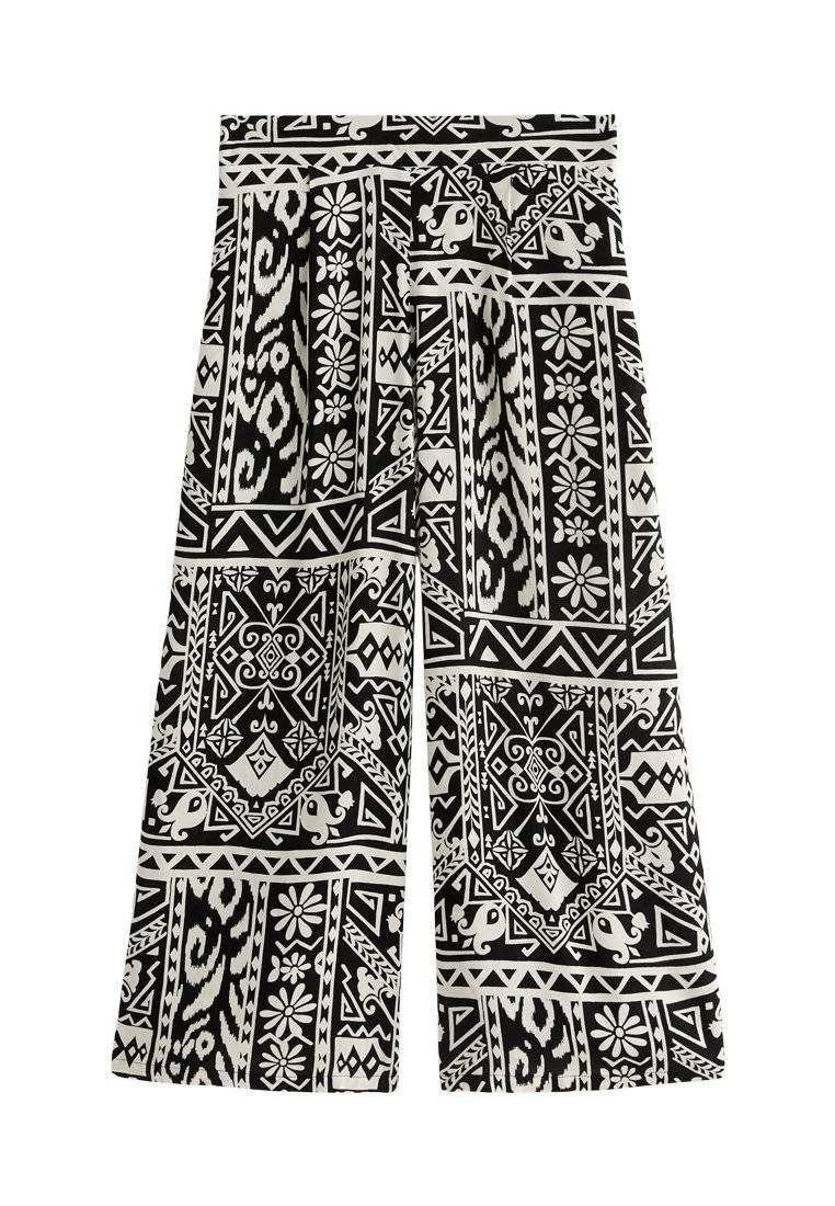 New Look New Look FOLK CROPPED - Trousers - black pattern Fabrikladen