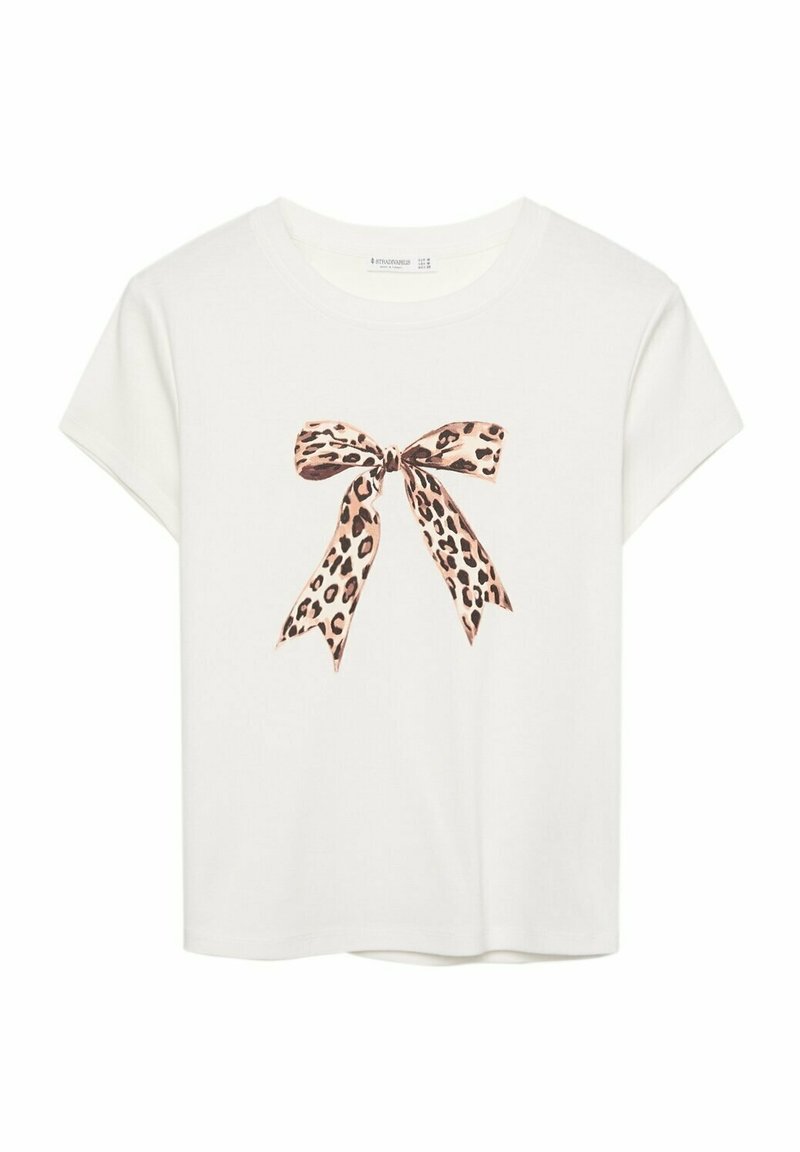 Stradivarius Stradivarius WITH LEOPARD BOW 06613283 - Print T-shirt - beige JETZT KAUFEN