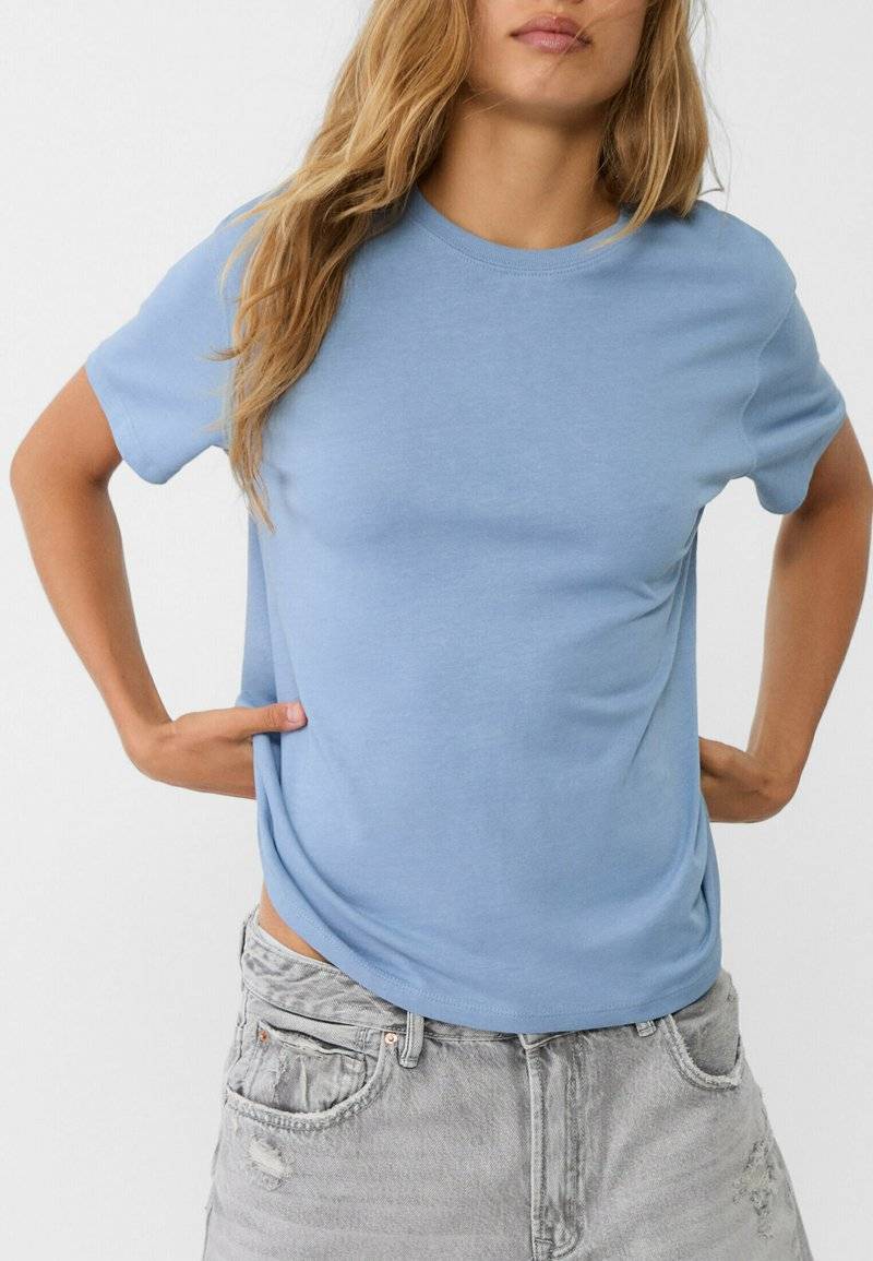 Stradivarius Stradivarius SHORT SLEEVE - Basic T-shirt - blue Osterangebot