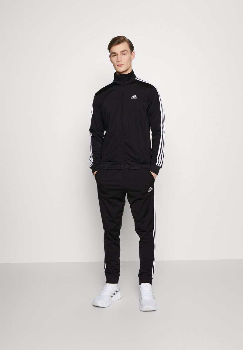 adidas Sportswear adidas Sportswear BASIC 3-STRIPES TRICOT TRACK SUIT - Tracksuit - black Zeitlich begrenztes Angebot