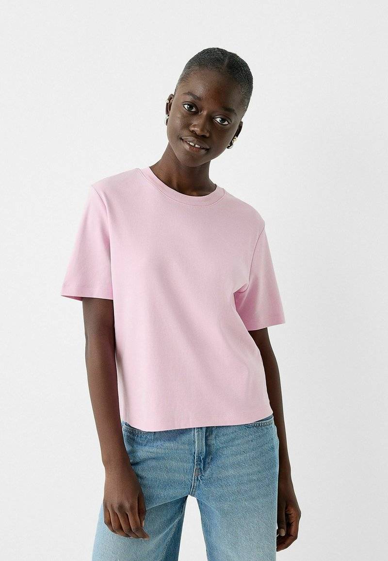 Bershka Bershka SHORT SLEEVE - Basic T-shirt - light pink