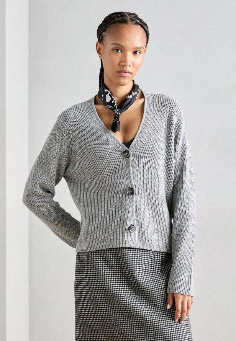 Marc O'Polo Marc O'Polo CARDIGAN LONGSLEEVE V NECK - Cardigan - soft stone melange