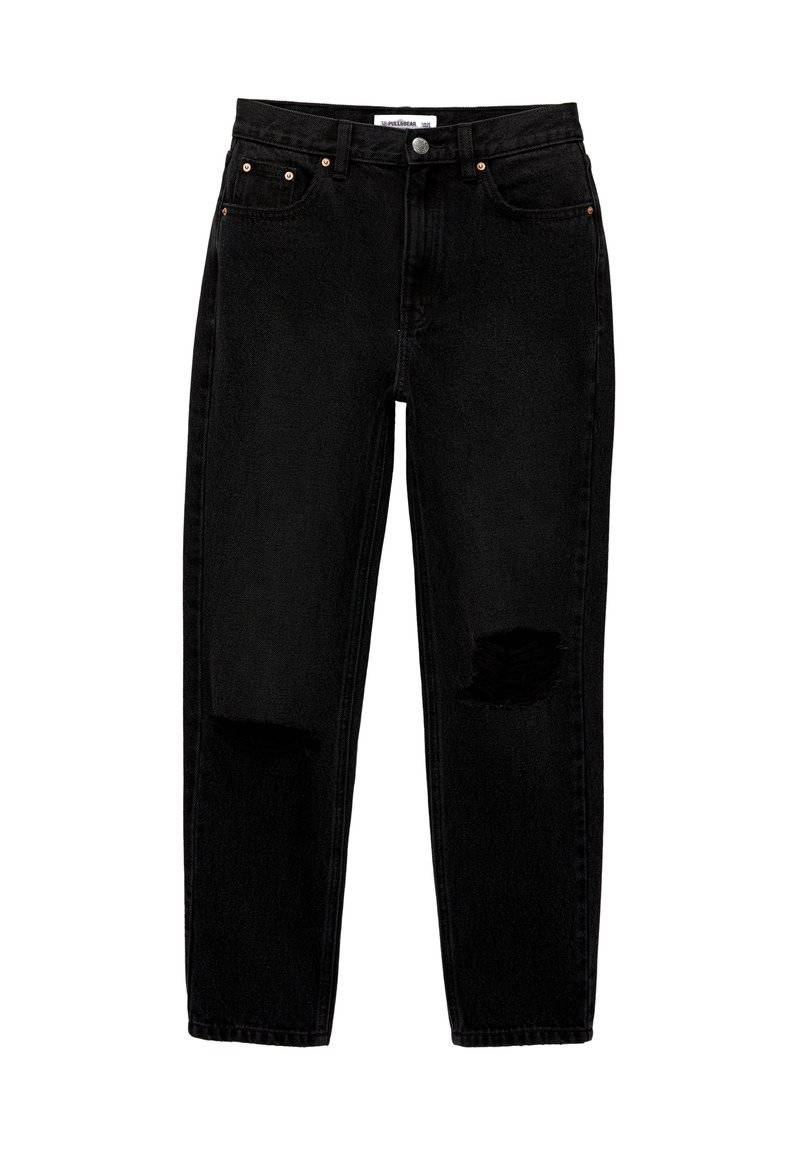 PULL&BEAR PULL&BEAR RIPPED - Straight leg jeans - black Riesige Ersparnisse
