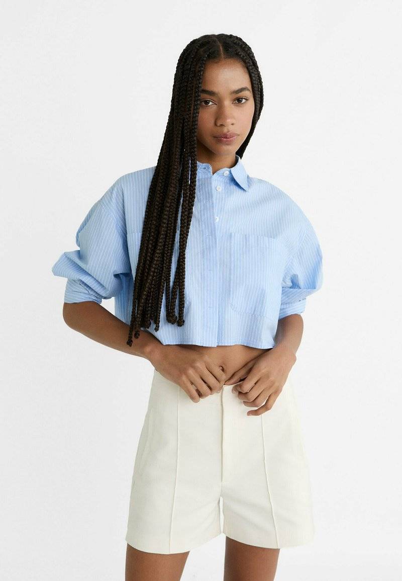 Stradivarius Stradivarius SMART WITH SEAM DETAIL - Shorts - white Hotsell
