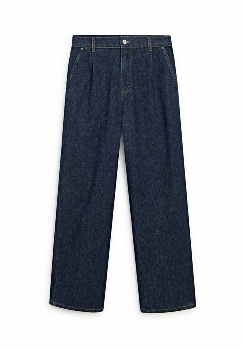 Massimo Dutti Massimo Dutti HIGH-WAIST WIDE-LEG JEANS WITH DARTS - Straight leg jeans - mottled dark blue Schlussverkauf