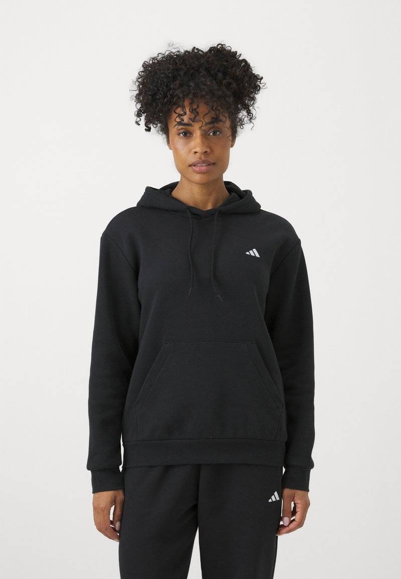 adidas Sportswear adidas Sportswear ESSENTIALS SMALL LOGO FEEL COZY HOODIE - Hoodie - black Fabrikverkauf