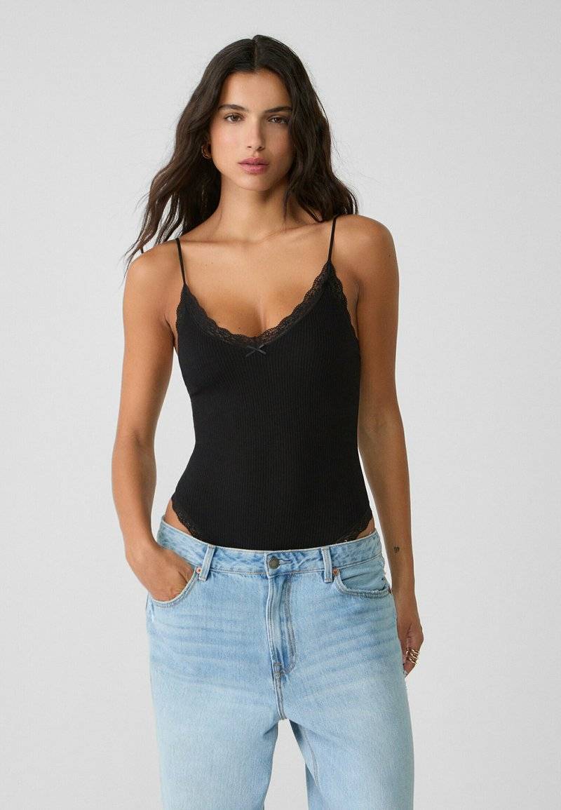 Stradivarius Stradivarius SEAMLESS - Top - black