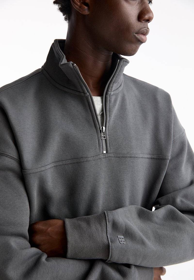 PULL&BEAR PULL&BEAR HALF ZIP - Sweatshirt - dark grey Günstig kaufen