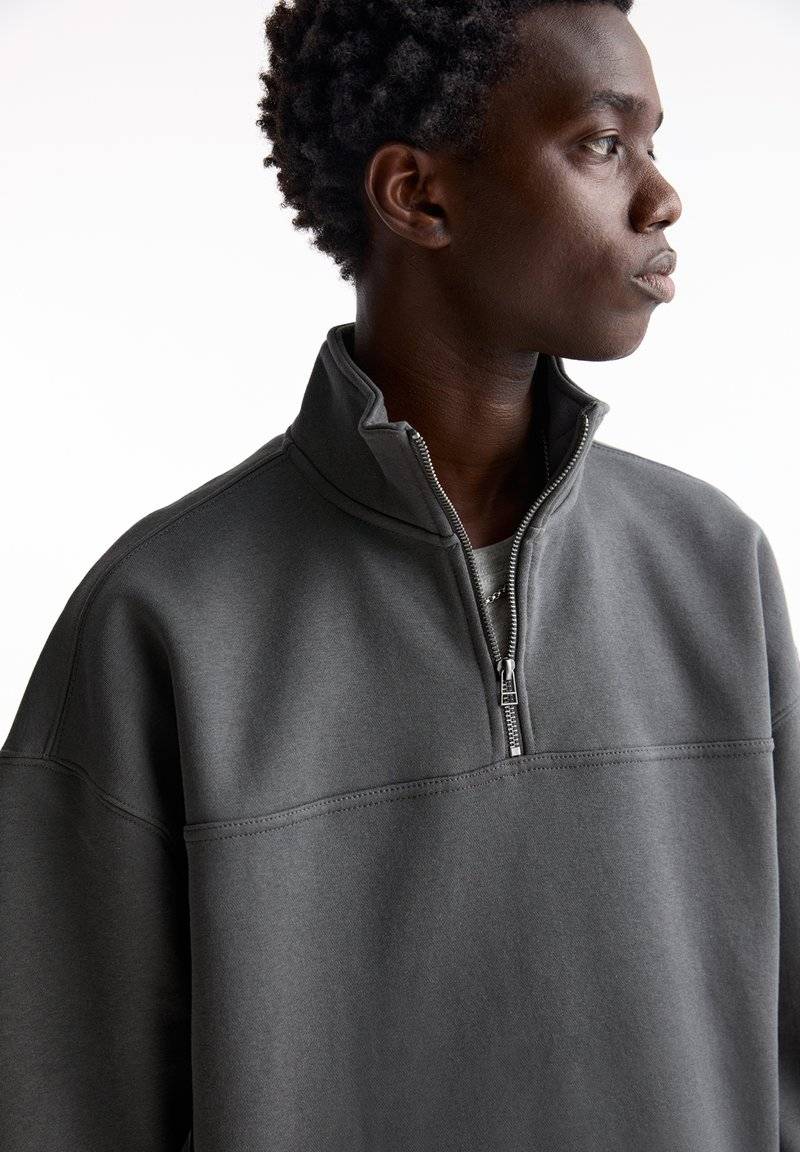 PULL&BEAR PULL&BEAR HALF ZIP - Sweatshirt - dark grey Günstig kaufen