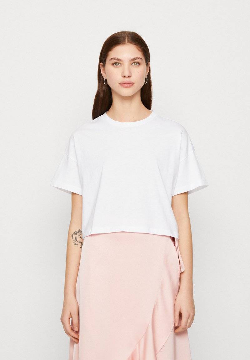 Noisy May Noisy May NMALENA SEMI CROP - Basic T-shirt - bright white